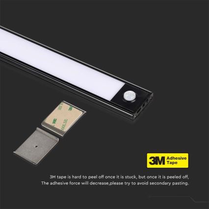 LED virtuvės šviestuvas, kabinamas po spintele su jutikliu LED/2,5W/5V 4000K 3000 mAh