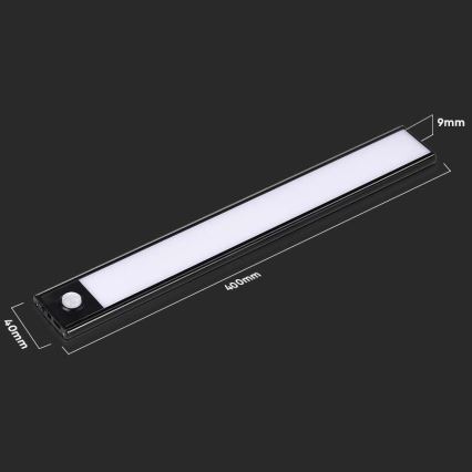 LED virtuvės šviestuvas, kabinamas po spintele su jutikliu LED/2W/5V 2200 mAh 3000K