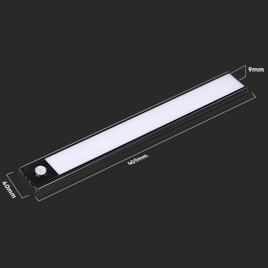 LED virtuvės šviestuvas, kabinamas po spintele su jutikliu LED/2W/5V 2200 mAh 3000K