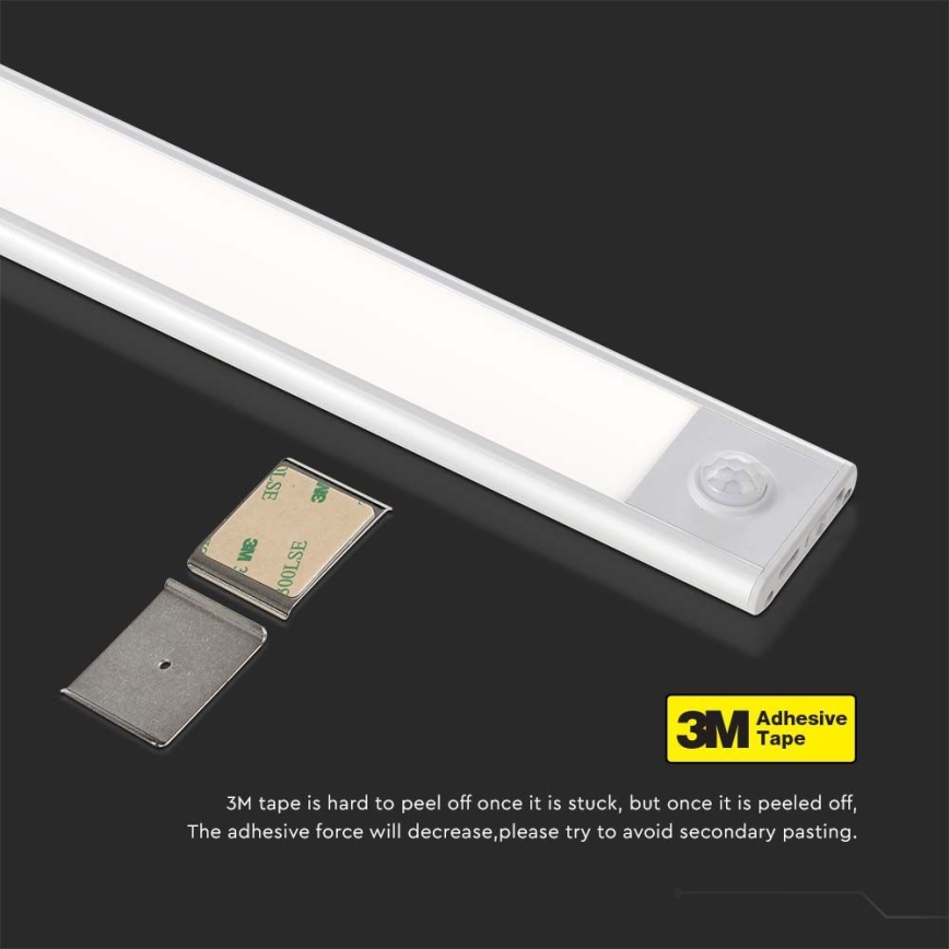 LED virtuvės šviestuvas, kabinamas po spintele su jutikliu LED/2W/5V 4000K 2200 mAh