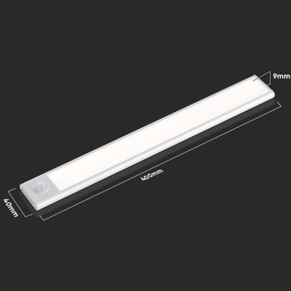 LED virtuvės šviestuvas, kabinamas po spintele su jutikliu LED/2W/5V 4000K 2200 mAh
