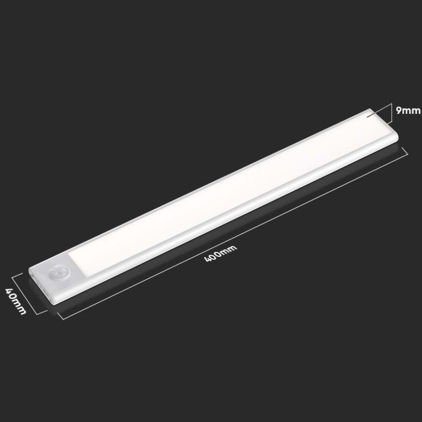 LED virtuvės šviestuvas, kabinamas po spintele su jutikliu LED/2W/5V 4000K 2200 mAh