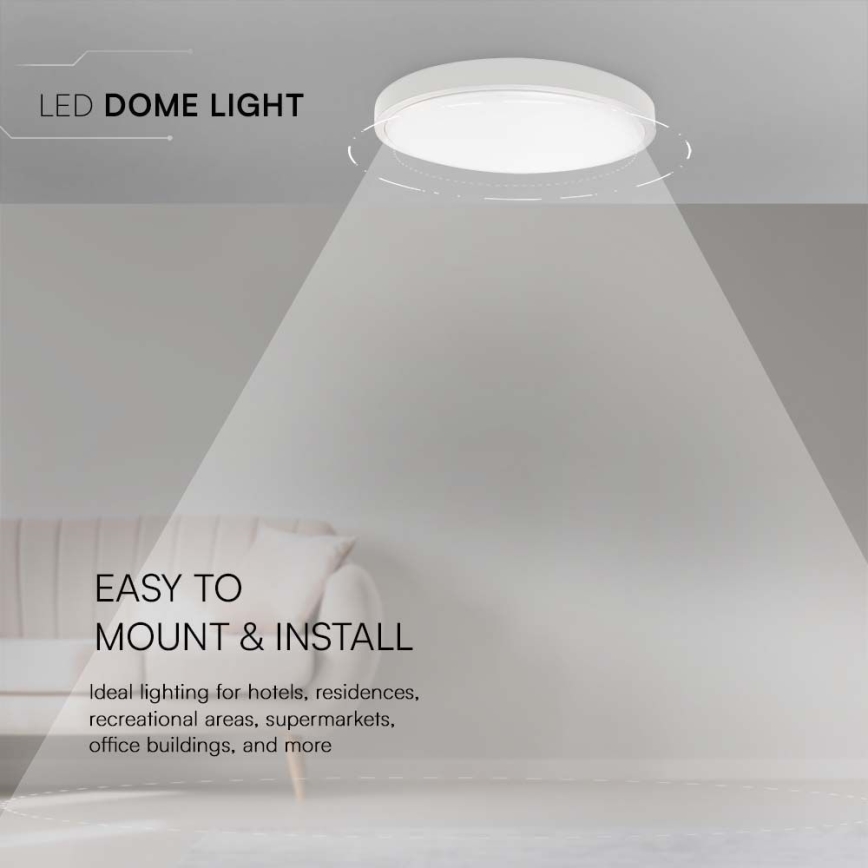 LED vonios kambario lubinis šviestuvas LED/18W/230V 3000K IP44 Ø25 cm baltas