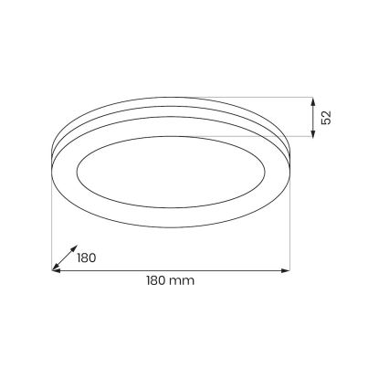 LED vonios kambario lubinis šviestuvas MARLON LED/12W/230V skersmuo 18 cm IP54 baltas