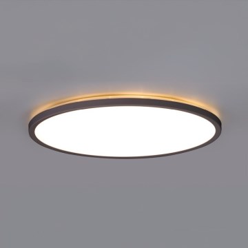 LED Vonios kambario šviestuvas su judesio ir prieblandos jutikliu NIVERA LED/12W/230V IP54 3000/4000/6000K diametras 22,5 cm juoda + nuotolinio valdymo pultas