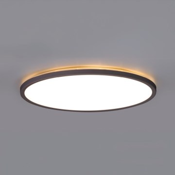 LED Vonios kambario šviestuvas su judesio ir prieblandos jutikliu NIVERA LED/32W/230V IP54 3000/4000/6000K diametras 42 cm juoda + nuotolinio valdymo pultas