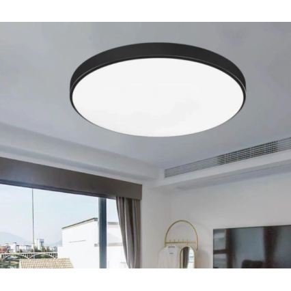 LED vonios lubinis šviestuvas CARTER LED/12W/230V 6000K IP44, skersmuo 22 cm, juodos spalvos