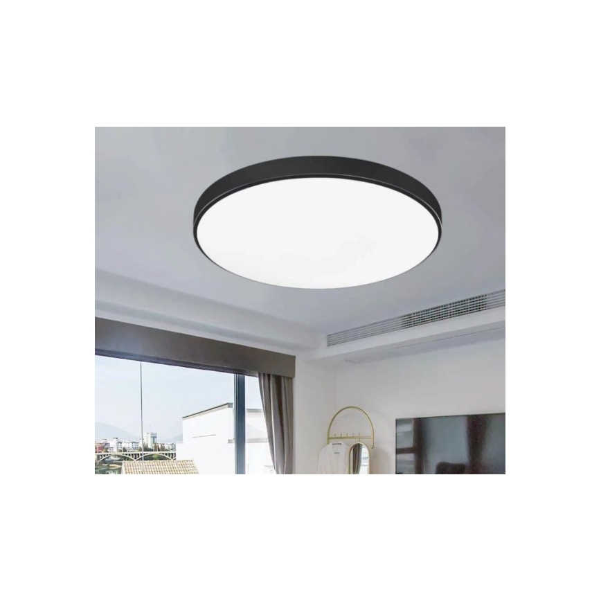 LED vonios lubinis šviestuvas CARTER LED/12W/230V 6000K IP44, skersmuo 22 cm, juodos spalvos