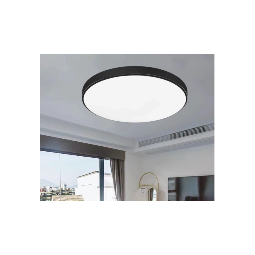 LED vonios lubinis šviestuvas CARTER LED/12W/230V 6000K IP44, skersmuo 22 cm, juodos spalvos