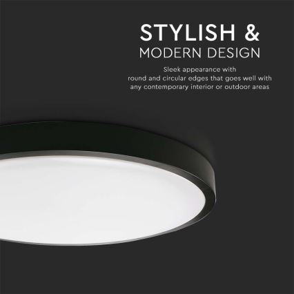 LED Vonios lubinis šviestuvas LED/18W/230V 4000K IP44 juodas