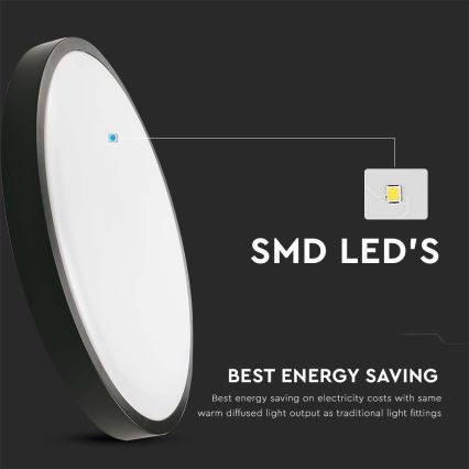 LED Vonios lubinis šviestuvas LED/18W/230V 4000K IP44 juodas