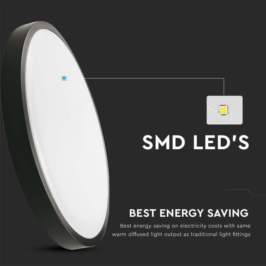 LED Vonios lubinis šviestuvas LED/18W/230V 4000K IP44 juodas