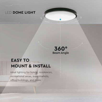LED Vonios lubinis šviestuvas LED/18W/230V 4000K IP44 juodas