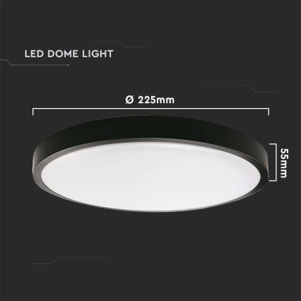 LED Vonios lubinis šviestuvas LED/18W/230V 4000K IP44 juodas