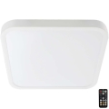 LED vonios lubų šviestuvas su jutikliu LED/36W/230V 4000K IP44 42x42 cm baltas + nuotolinis valdymas