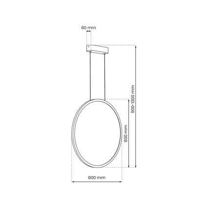 LED Vonios pakabinamas sietynas SATURNO LED/46W/230V IP44 antracitas