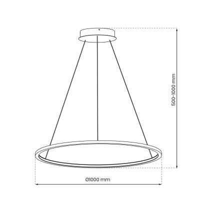 LED Vonios pakabinamas sietynas SATURNO LED/57W/230V IP44 antracitas