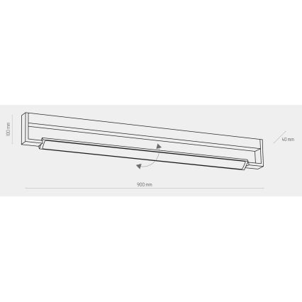 LED Vonios sieninis šviestuvas DEKSTER LED/36W/230V IP44 juodas