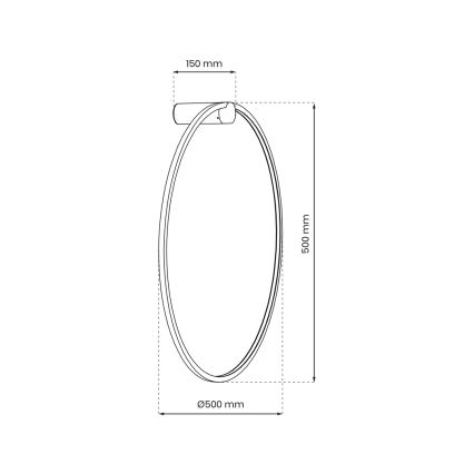 LED Vonios sieninis šviestuvas SATURNO LED/25W/230V IP44 auksinis