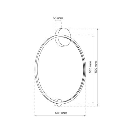 LED Vonios sieninis šviestuvas SATURNO LED/25W/230V IP44 auksinis