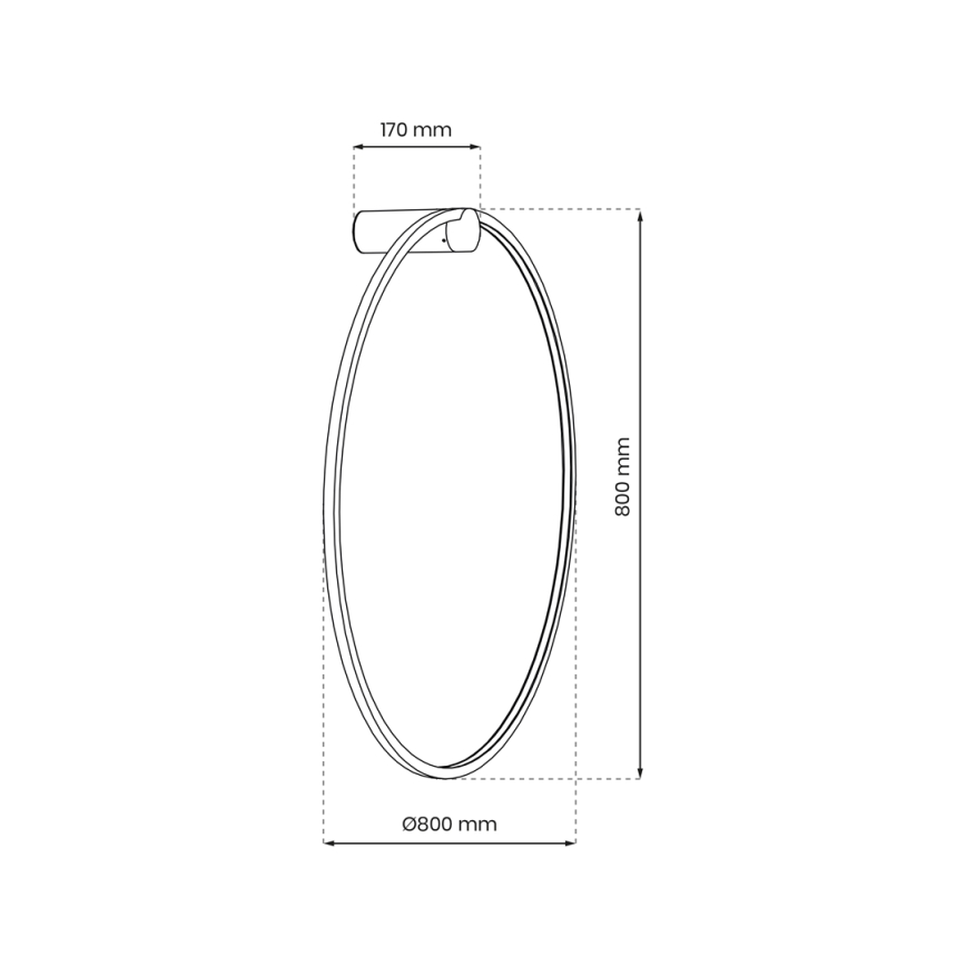 LED Vonios sieninis šviestuvas SATURNO LED/46W/230V IP44 antracitas