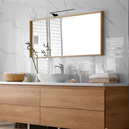 LED vonios sieninis šviestuvas SHINE, 11 W, 230 V, 45 cm, IP44, juodas