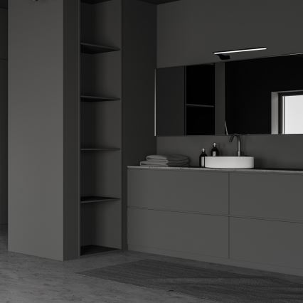 LED vonios sieninis šviestuvas SHINE, 11 W, 230 V, 45 cm, IP44, juodas