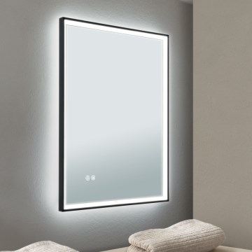 LED vonios sieninis veidrodis su apšvietimu RĖMAS LED/48W/230V 3000/4000/6000K 60x45 cm IP44