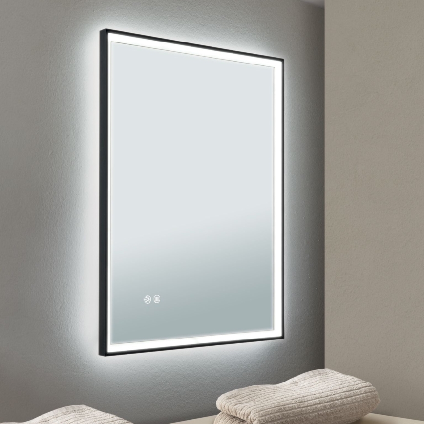 LED vonios sieninis veidrodis su apšvietimu RĖMAS LED/48W/230V 3000/4000/6000K 60x45 cm IP44