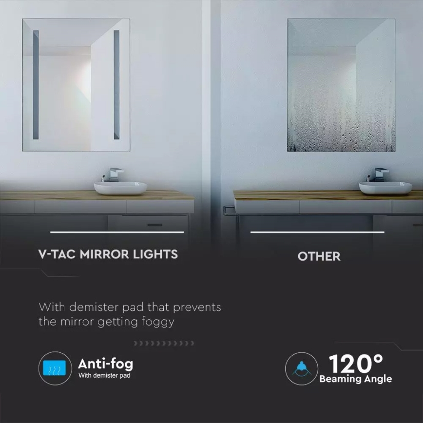 LED Vonios šildomas veidrodis su apšvietimu LED/17W/230V IP44