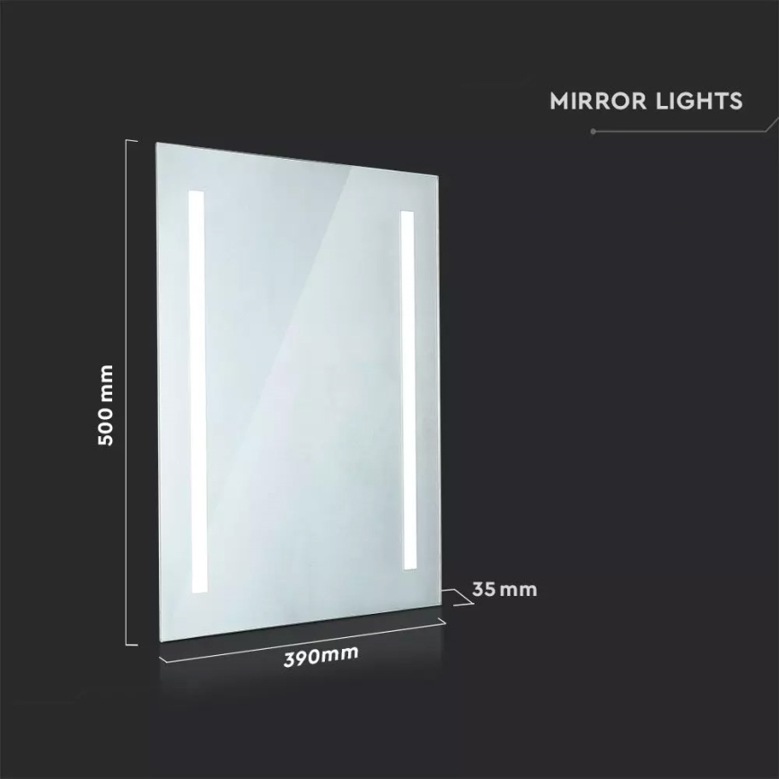 LED Vonios šildomas veidrodis su apšvietimu LED/17W/230V IP44