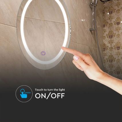 LED Vonios šildomas veidrodis su apšvietimu LED/25W/230V IP44 3000K/4000K/6400K