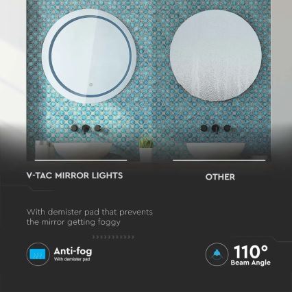 LED Vonios šildomas veidrodis su apšvietimu LED/25W/230V IP44 3000K/4000K/6400K
