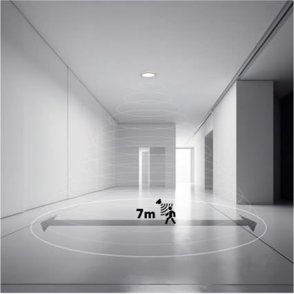 LED vonios šviestuvas su judesio ir sutemų jutikliu NIVERA LED/12W/230V IP54 3000/4000/6000K skersmuo 22,5 cm balta + nuotolinis valdymas