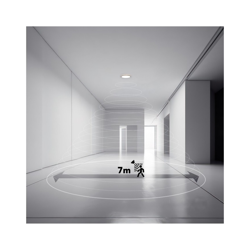 LED vonios šviestuvas su judesio ir sutemos jutikliu NIVERA LED/12W/230V IP54 3000/4000/6000K skersm. 22,5 cm juodas + nuotolinio valdymo pultas