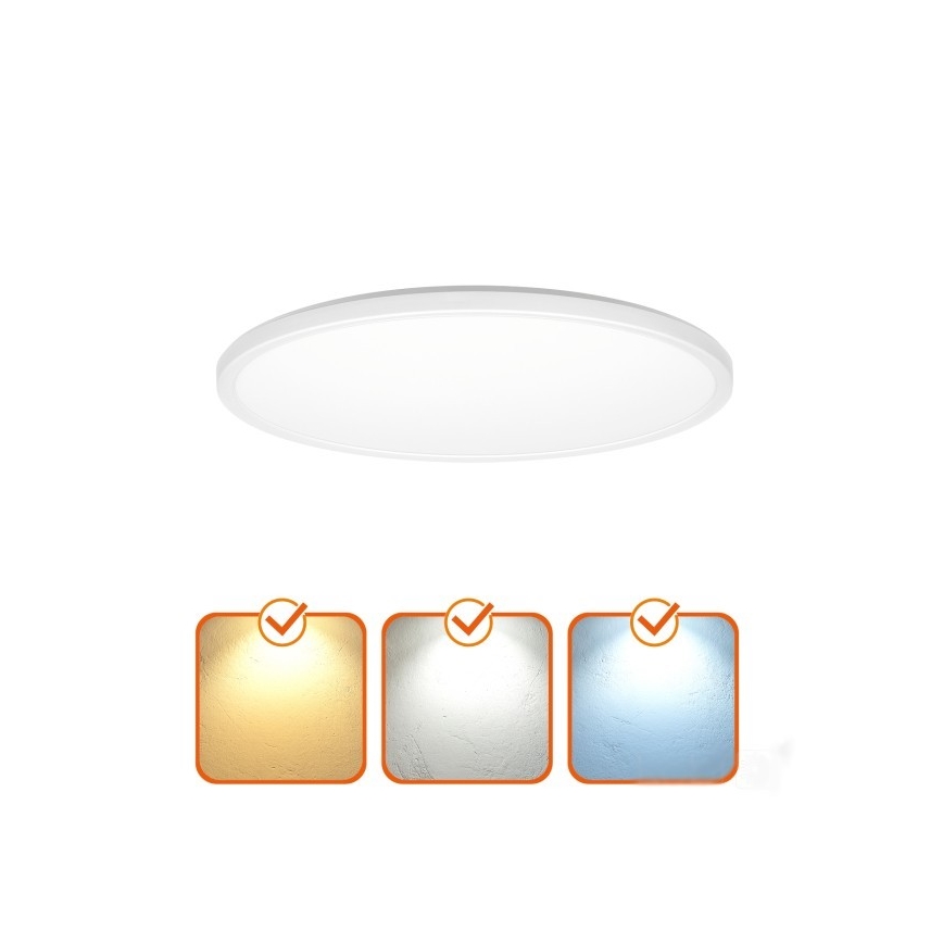 LED Vonios kambario šviestuvas su judesio ir prieblandos jutikliu NIVERA LED/18W/230V IP54 3000/4000/6000K diametras 30 cm balta + nuotolinio valdymo pultas