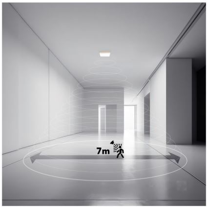 LED Vonios kambario šviestuvas su judesio ir prieblandos jutikliu NIVERA LED/24W/230V IP54 3000/4000/6000K 30x30 cm juoda + nuotolinio valdymo pultas