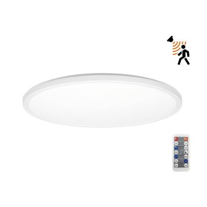 LED Vonios kambario šviestuvas su judesio ir prieblandos jutikliu NIVERA LED/24W/230V IP54 3000/4000/6000K diametras 30 cm balta + nuotolinio valdymo pultas