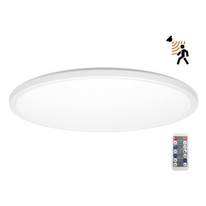 LED Vonios kambario šviestuvas su judesio ir prieblandos jutikliu NIVERA LED/32W/230V IP54 3000/4000/6000K diametras 42 cm balta + nuotolinio valdymo pultas