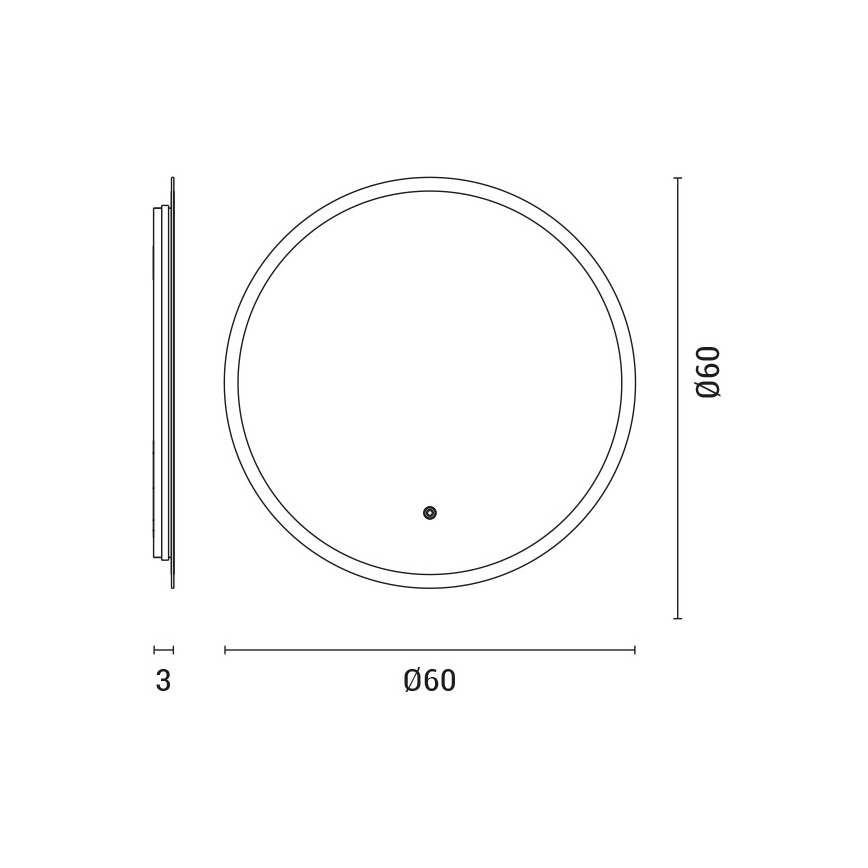 LED vonios veidrodis su apšvietimu LED/15W/230V 4000K IP44