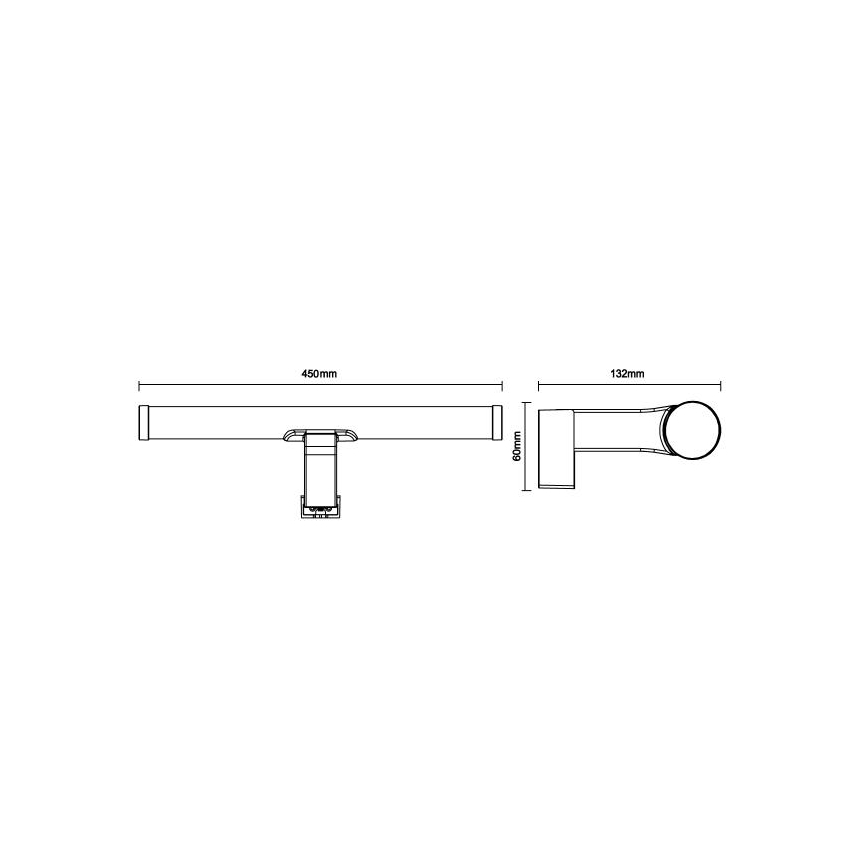 LED vonios veidrodžio apšvietimas, 10 W, 230 V, 45 cm, IP44, blizgus chromas