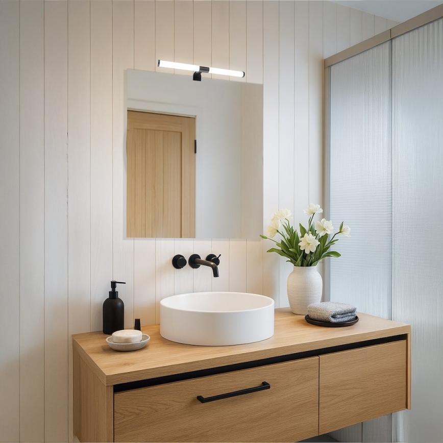 LED vonios veidrodžio apšvietimas 2in1 APA LED/6W/230V 40 cm IP44 juoda