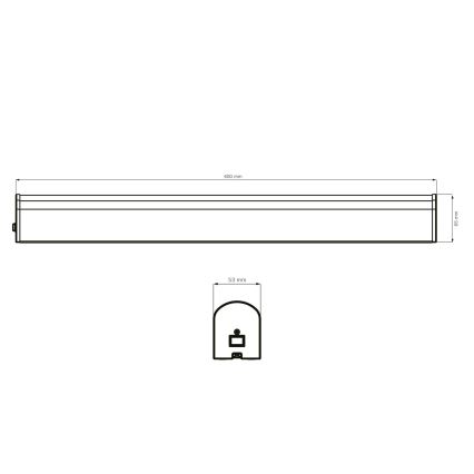 LED vonios veidrodžio apšvietimas ALEX LED/15W/230V 4000K 60 cm IP44 juoda