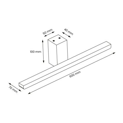 LED vonios veidrodžio apšvietimas ARTEMIS LED/13,8W/230V 4000K 60 cm IP44 juoda
