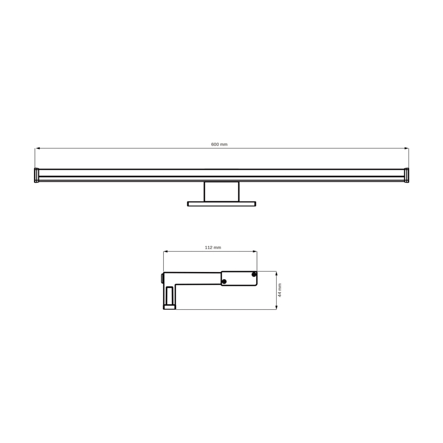 LED vonios veidrodžio apšvietimas ELBA LED/12W/230V 4000K 60 cm IP44 juoda