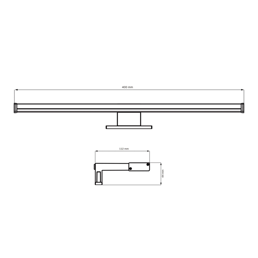 LED vonios veidrodžio apšvietimas ELBA LED/8W/230V 4000K 40 cm IP44 blizgus chromas