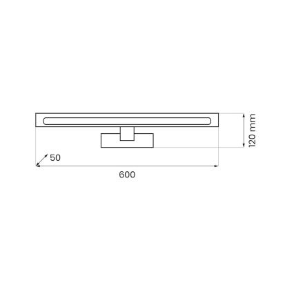 LED vonios veidrodžio apšvietimas KLIMT LED/12W/230V 3000/4000/6000K 60 cm IP44 juodas