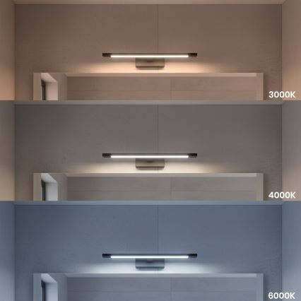 Juodas KLIMT LED vonios veidrodžio apšvietimas LED/8W/230V 3000/4000/6000K 40 cm IP44