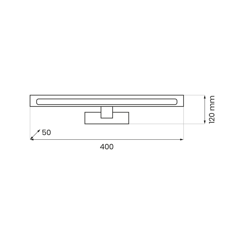 Juodas KLIMT LED vonios veidrodžio apšvietimas LED/8W/230V 3000/4000/6000K 40 cm IP44