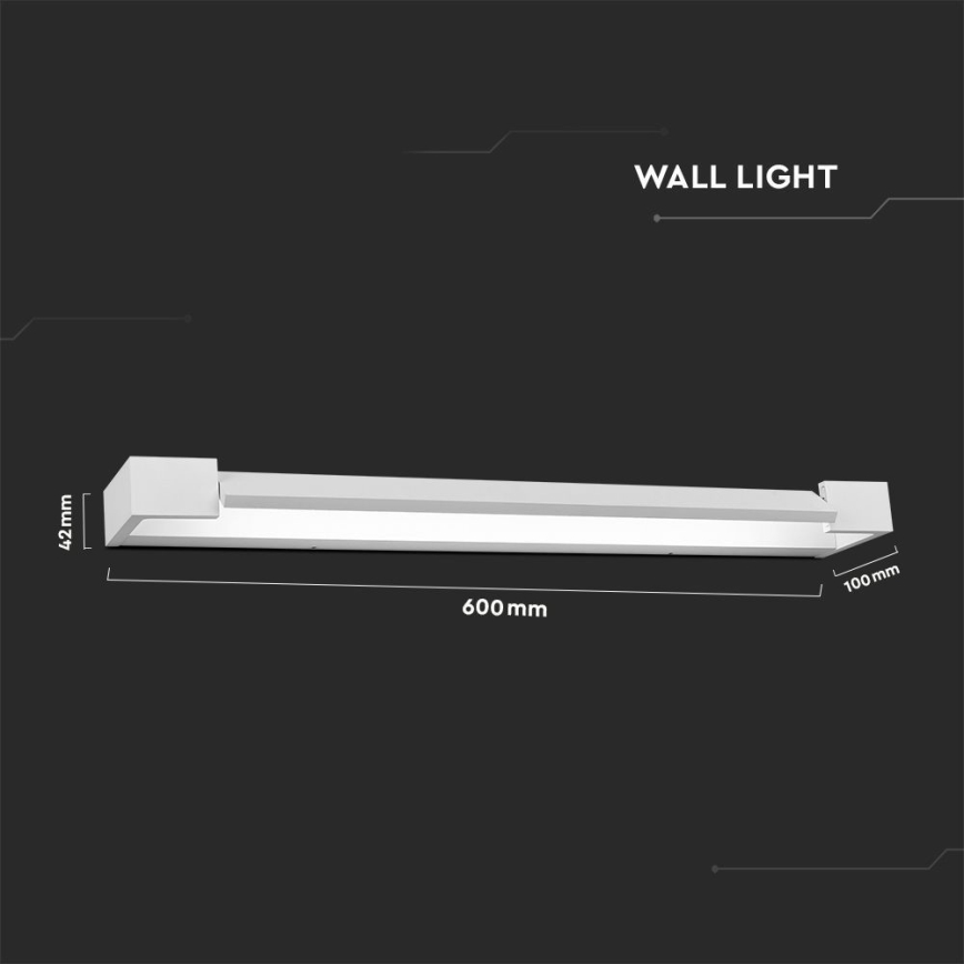 LED vonios veidrodžio apšvietimas LED/18W/230V 4000K IP44 60 cm balta